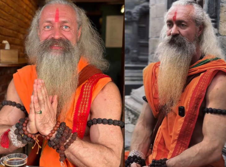 Wrestler-like body, 7 feet height… ‘Muscular Baba’ from Russia came to Maha Kumbh