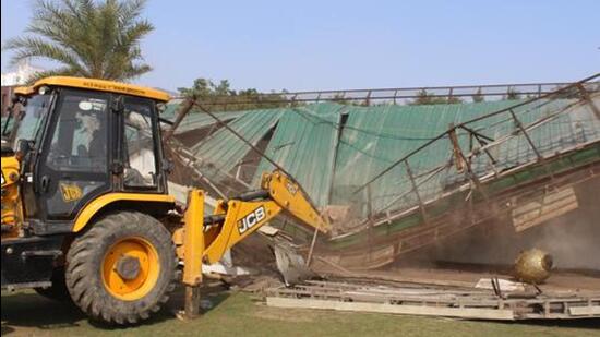 PMRDA drive against encroachments, hoardings at Koregaon Bhima