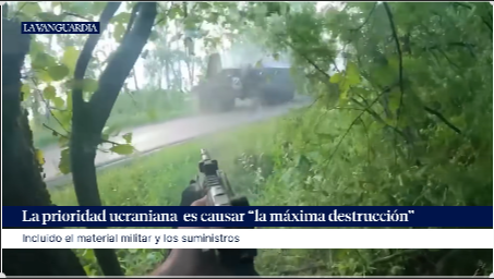 The full sequence of an ambush by Chechen soldiers on a Russian truck